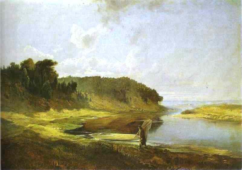 Landscape with River and Angler